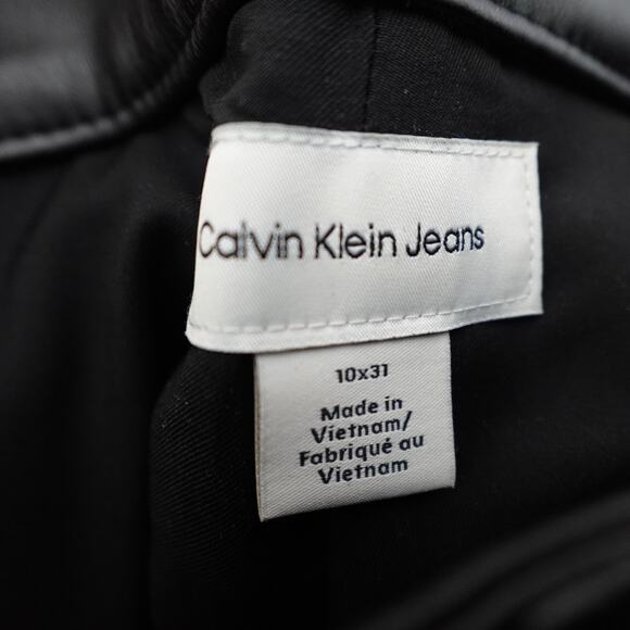 Calvin Klein Jeans Faux Leather 90s Pants Black Beauty - 10 - Picture 3 of 10